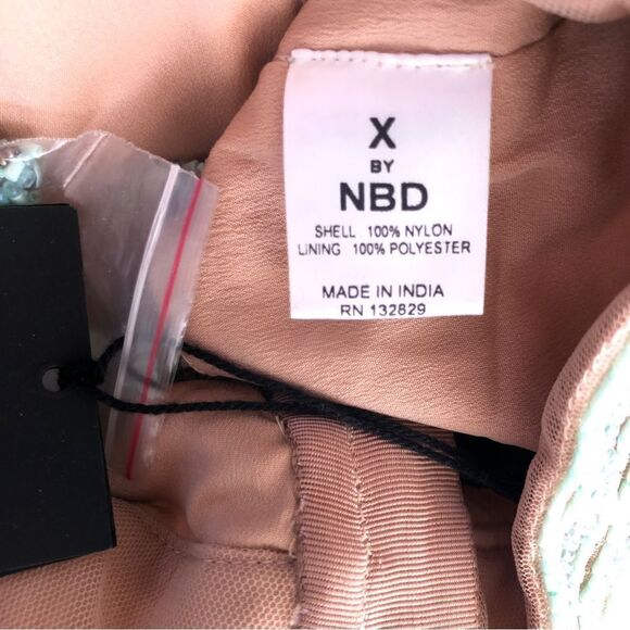 X by NBD REVOLVE Cool As Ice Top in Silver Mint Green Beaded Halter S NWT - Picture 9 of 12